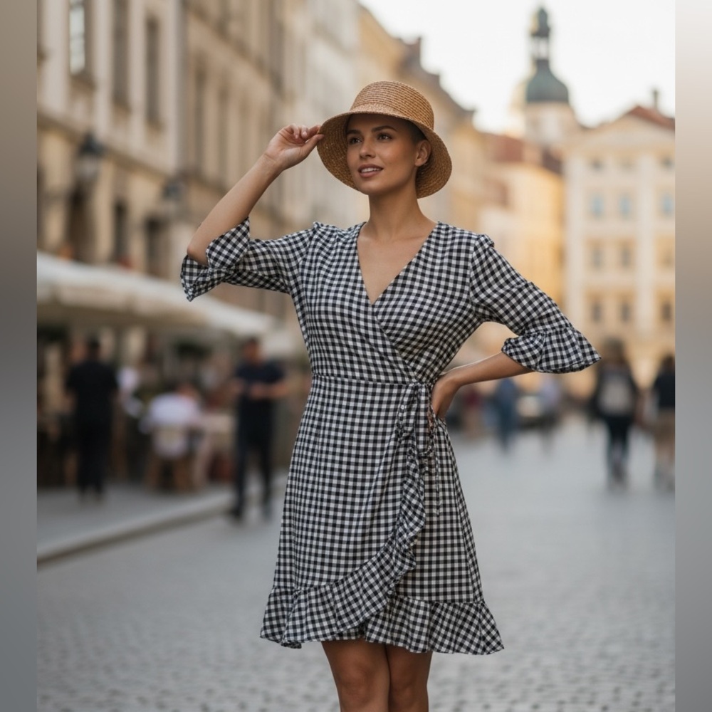 Fantastic Fawn wrap around ruffle dress